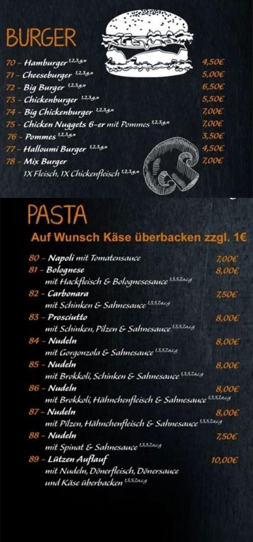 Bürger und Pasta